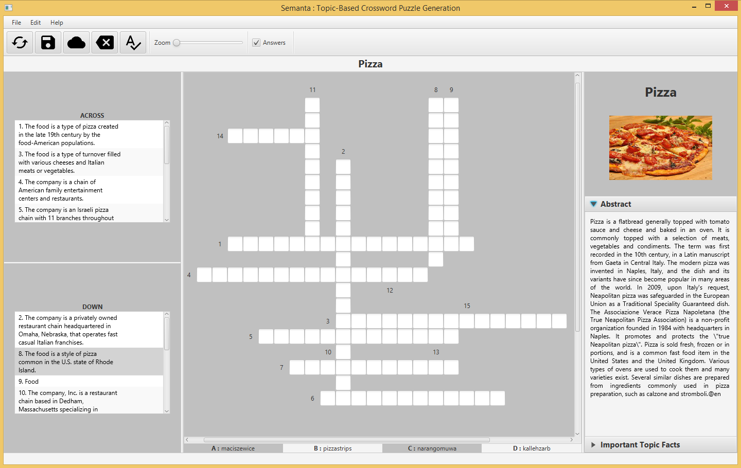 GitHub Kristiankolthoff Semanta Topic Based Automatic Crossword Puzzle Generator By Exploiting Multiple RDF Datasets