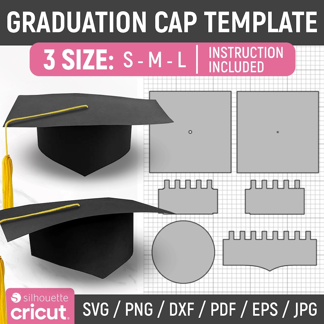 Graduation Cap Template Graduation Hat Svg Class Of 2025 Grad Craft Senior Cut File 3D DIY Cricut Laser Cut Silhouette Printable Etsy Israel