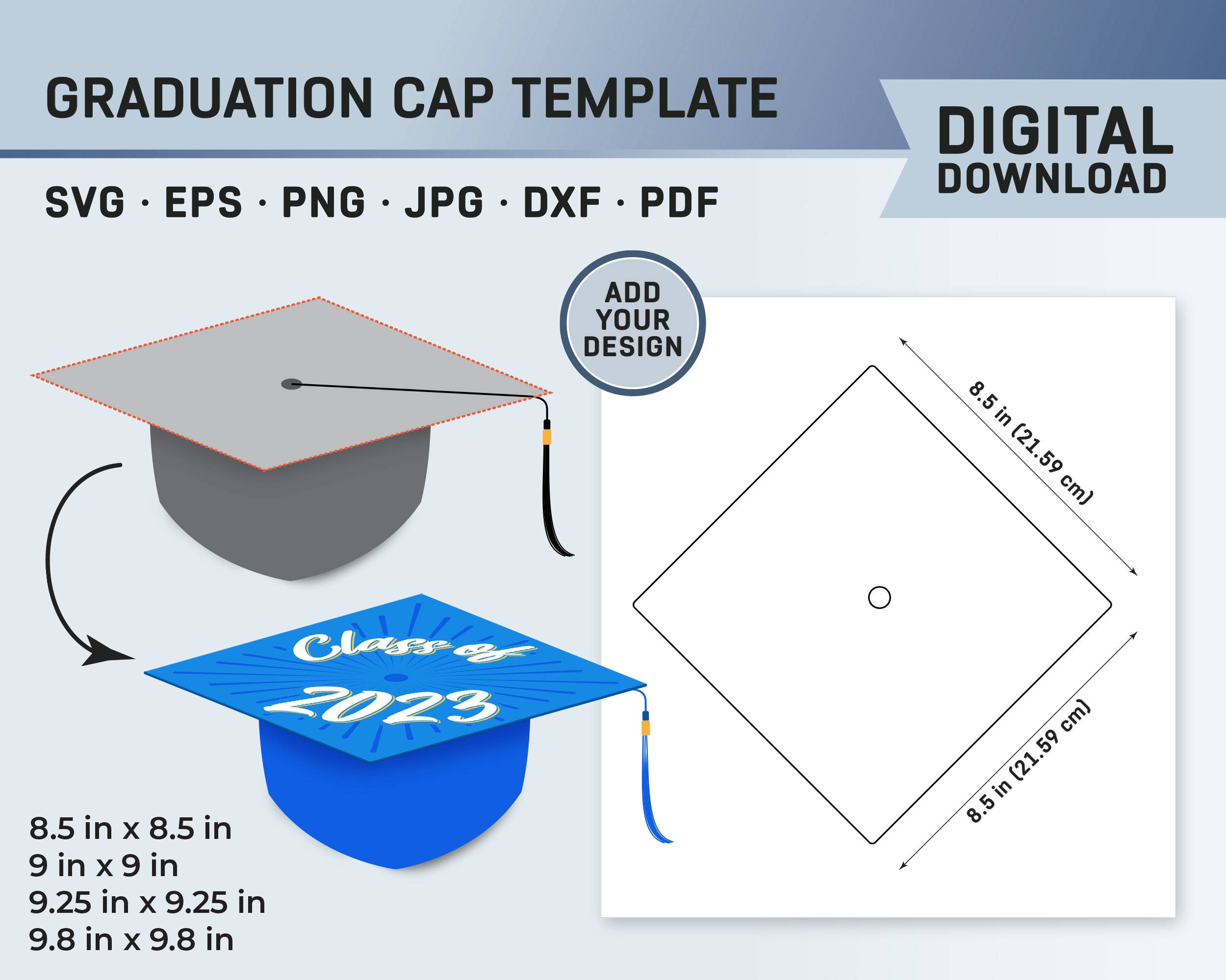 Graduation Cap Template Graduation Hat Template Graduate Cap Template Blank Graduation Cap Graduation Cap Sublimation Canva SVG PNG Etsy