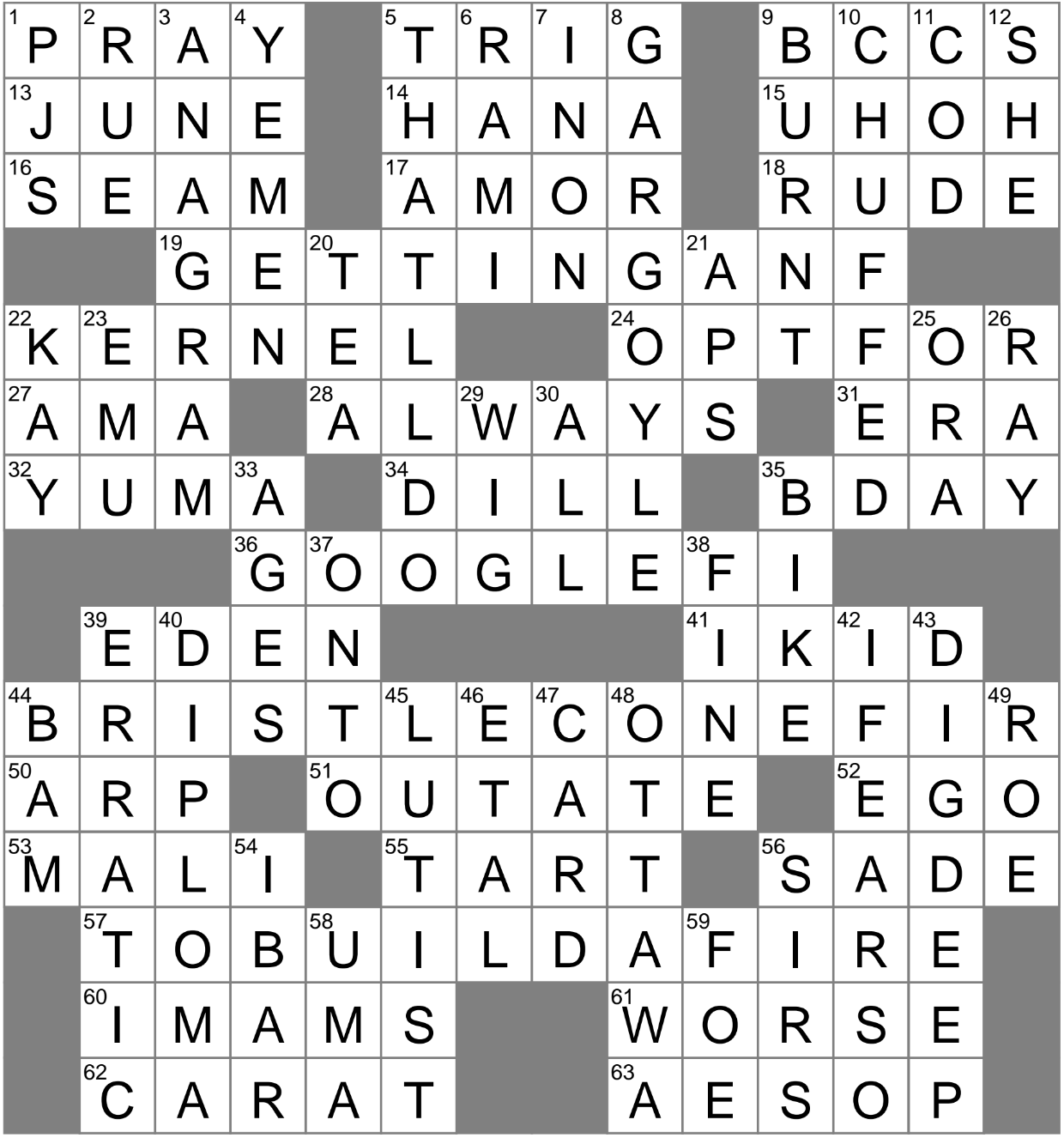 Grand Am For Grandma E g Crossword Clue Archives LAXCrossword