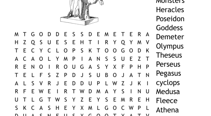 Greek Mythology Crossword Puzzle WordMint
