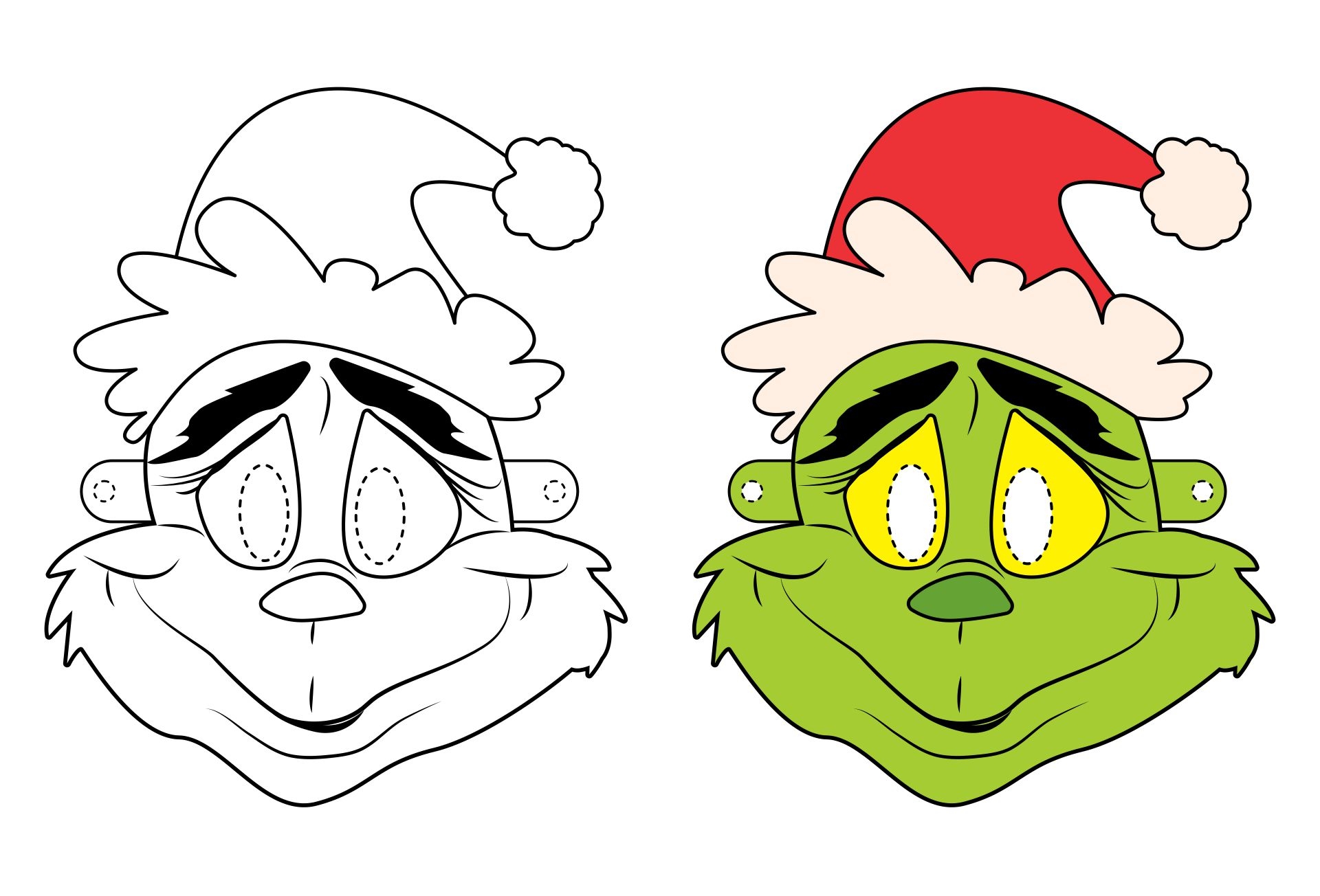 Grinch Face Mask Template Free Printable