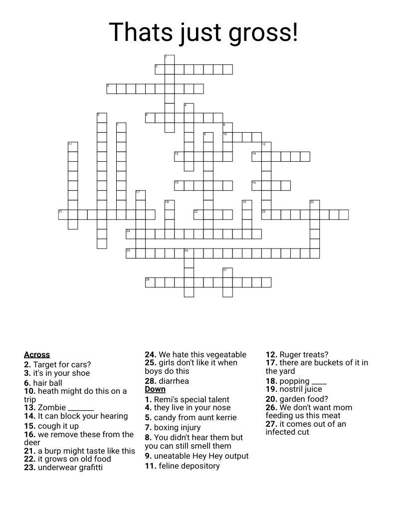 Gross Words Word Search WordMint