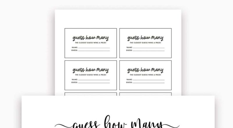 Guess How Many Cards Party Baby Shower Instant Download Printables Instant Download Printables
