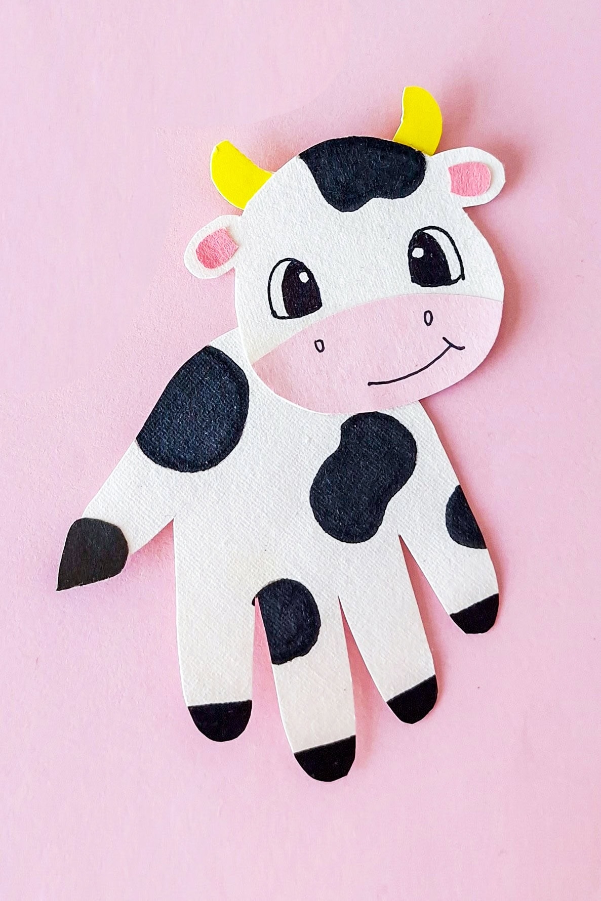 Handprint Cow Craft Free Printable Template 