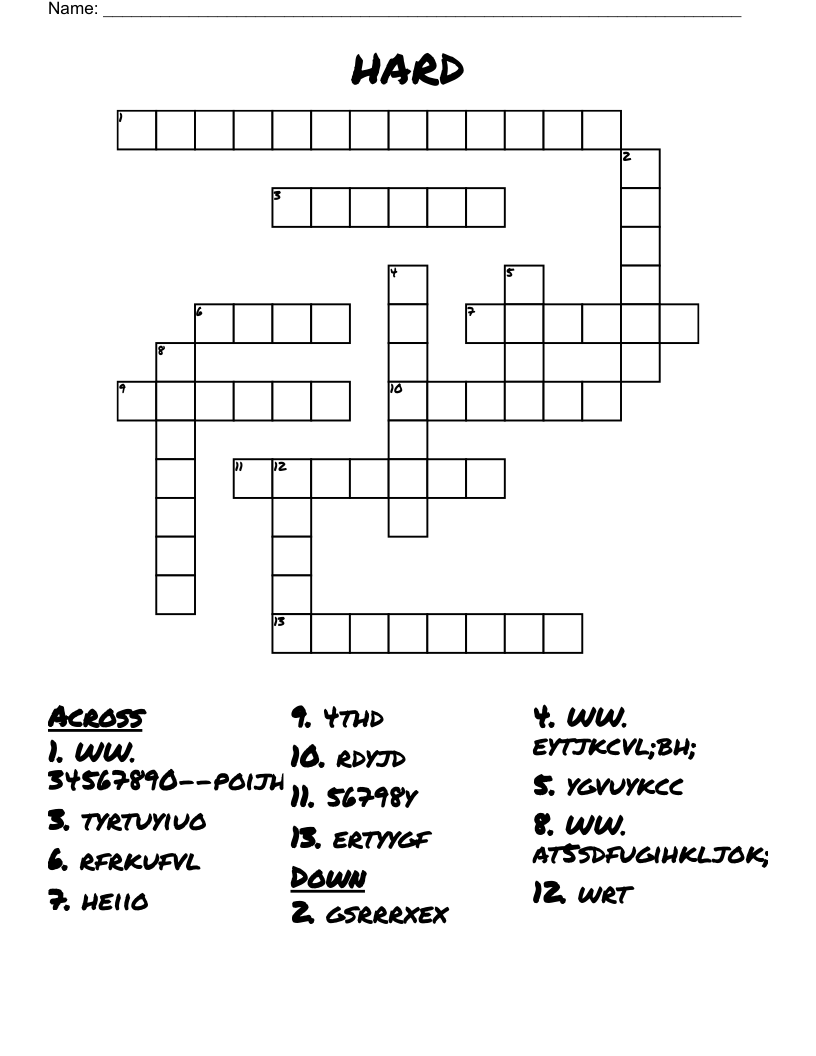 Hard Crossword WordMint