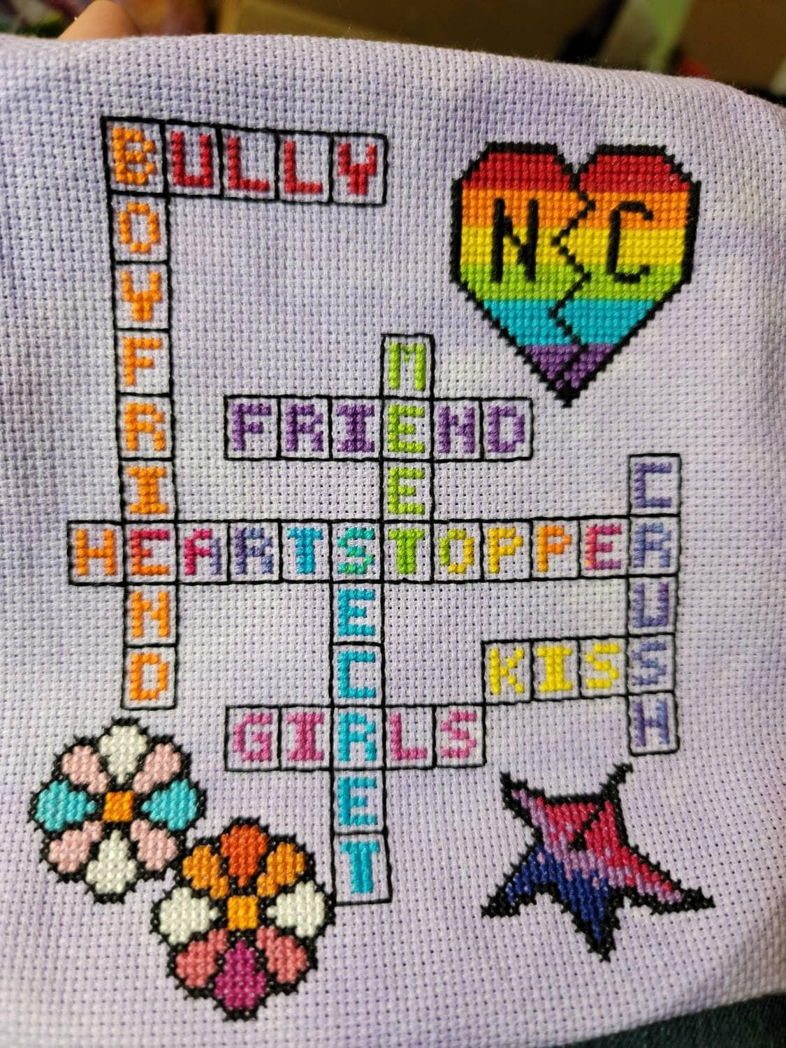 kind of embroidery crossword