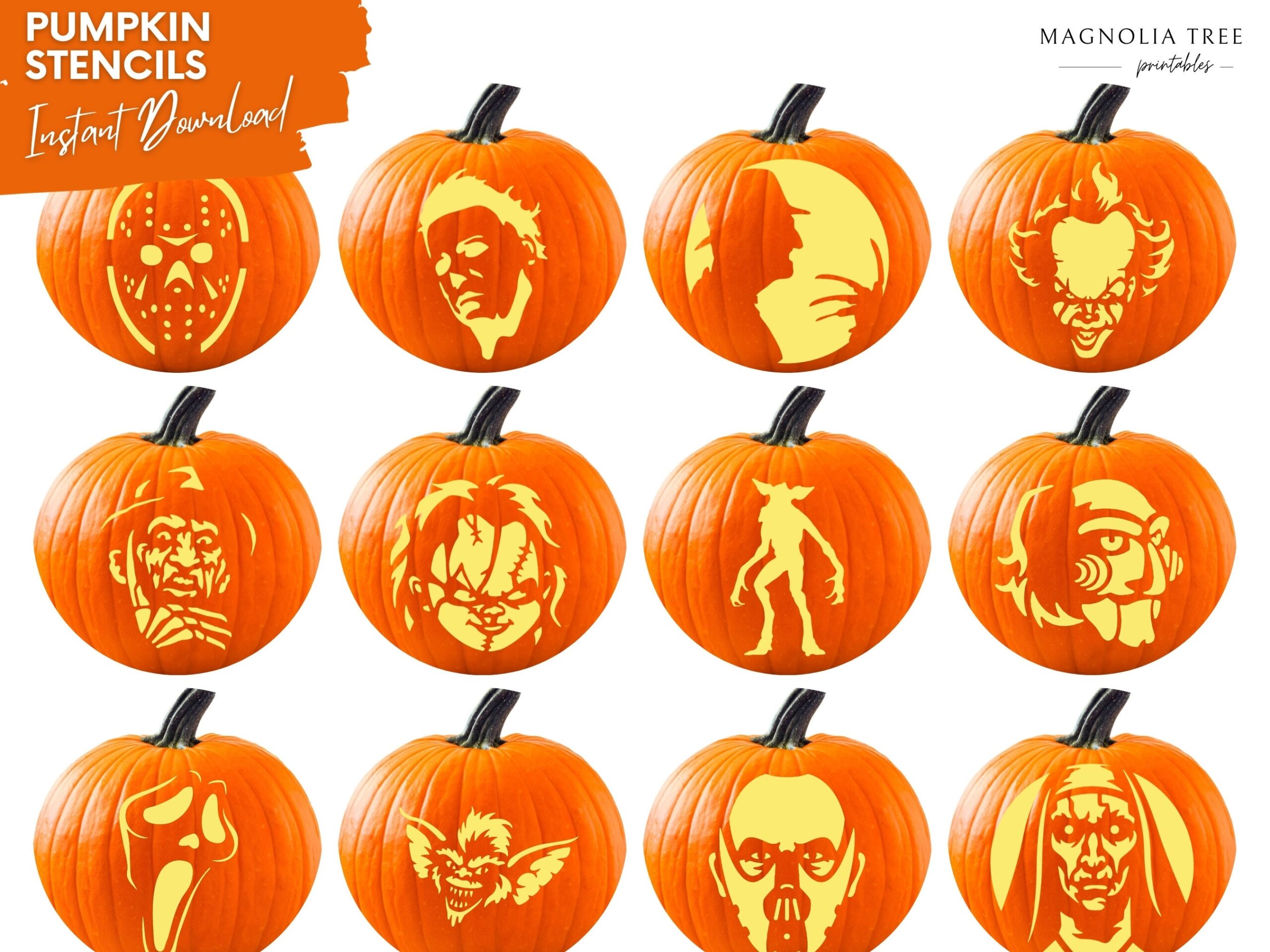 Horror Movie Bundle Printable Pumpkin Carving Stencils PDF Template Digital Download 010 Etsy Horror Movie Bundle Printable Pumpkin Carving Stencils PDF Template Digital Download 010 Etsy