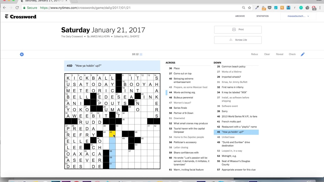 How I Mastered The Saturday NYT Crossword Puzzle In 31 Days By Max Deutsch Medium How I Mastered The Saturday NYT Crossword Puzzle In 31 Days By Max Deutsch Medium