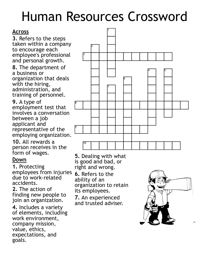 Human Resources Crossword WordMint