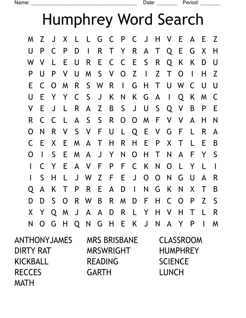 Humphrey Word Search WordMint