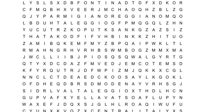 Italian Cheeses And Regions Word Search WordMint