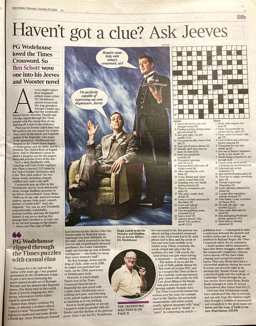 JEEVES WOOSTER Ben Schott