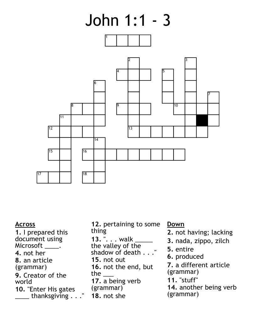 John 1 1 3 Crossword WordMint John 1 1 3 Crossword WordMint