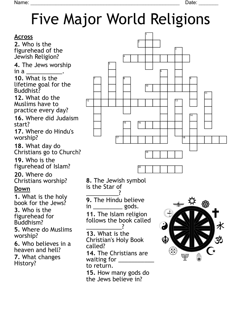 Judaism Vocabulary Crossword WordMint