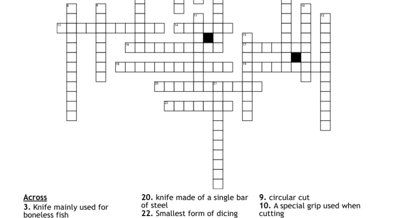 Knives And Cut Crossword WordMint