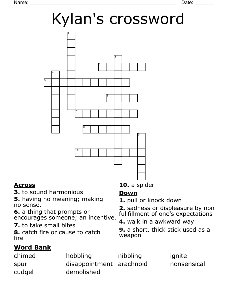 Kylan s Crossword WordMint Kylan s Crossword WordMint