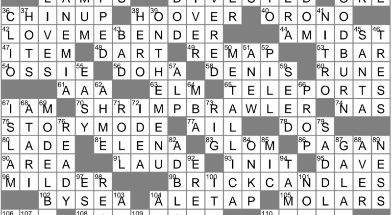 LA Times Crossword 1 Jan 23 Sunday LAXCrossword