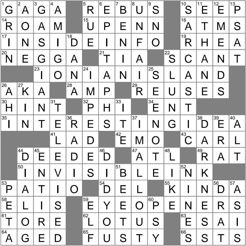 LA Times Crossword 1 Oct 24 Tuesday LAXCrossword