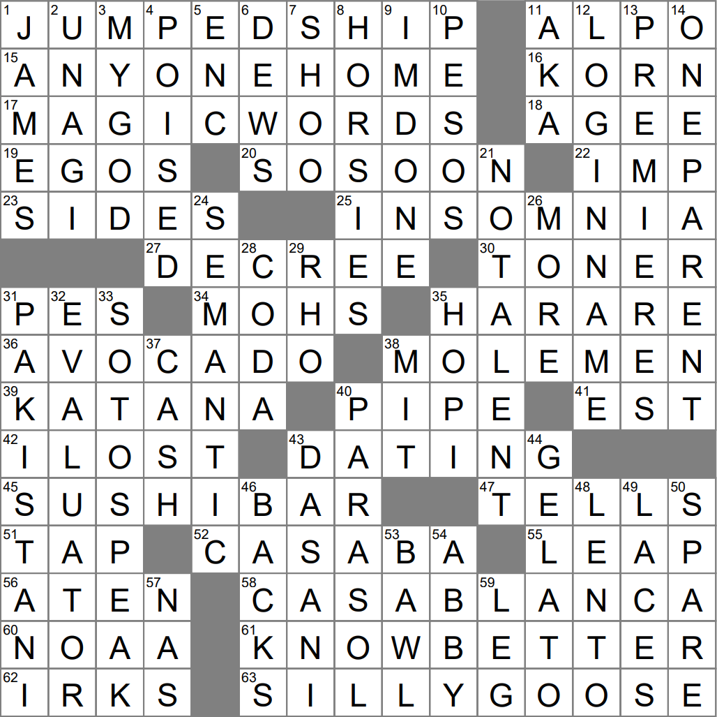 gelato brand wsj crossword clue