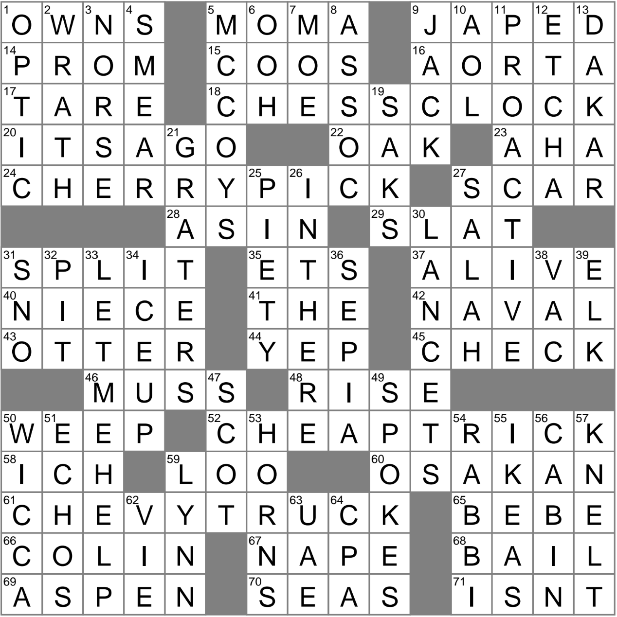 LA Times Crossword 16 Apr 24 Tuesday LAXCrossword