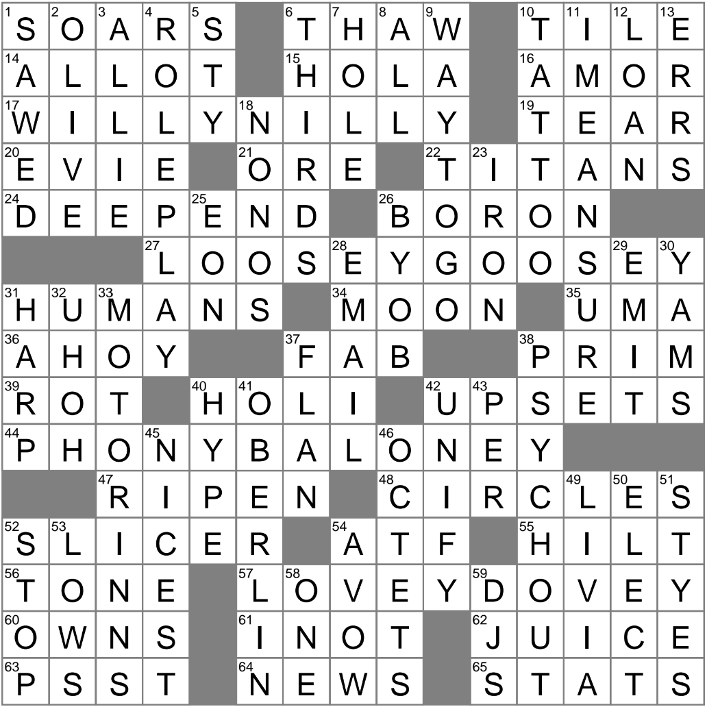 LA Times Crossword 21 Apr 25 Monday LAXCrossword