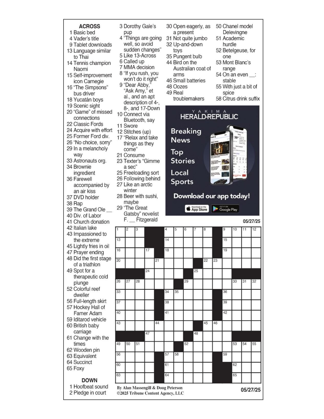 LA Times Crossword May 27 2025 Crosswords Yakimaherald