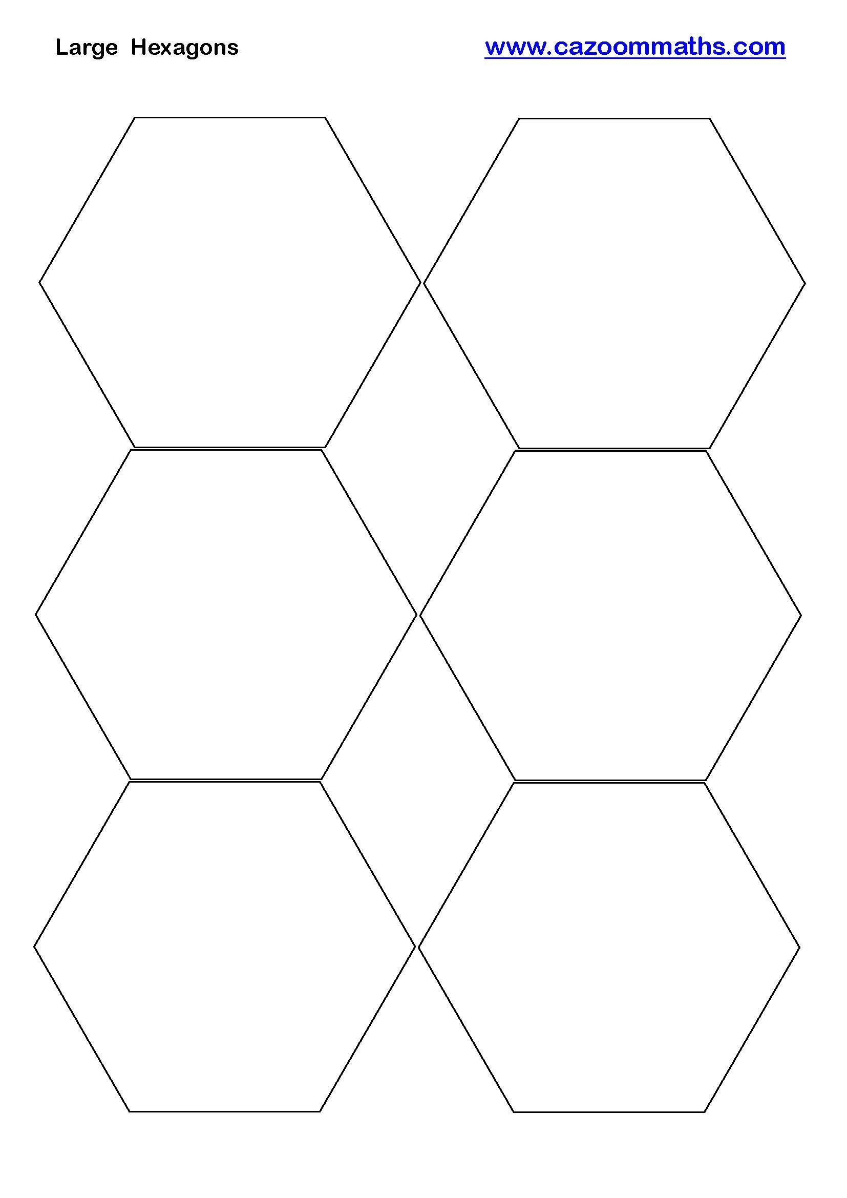 Large Hexagons Printable FREE Teaching Resources