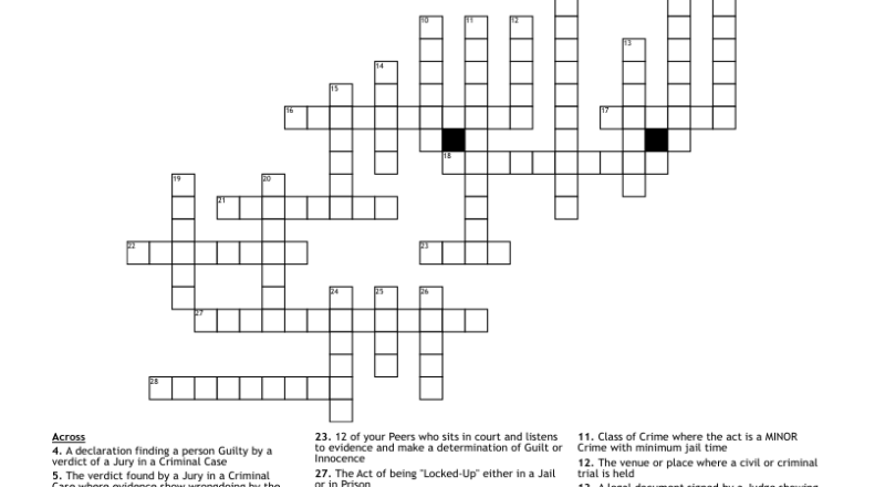 LAW AND ORDER Crossword WordMint
