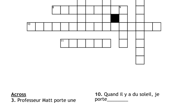 Les V tements Crossword WordMint