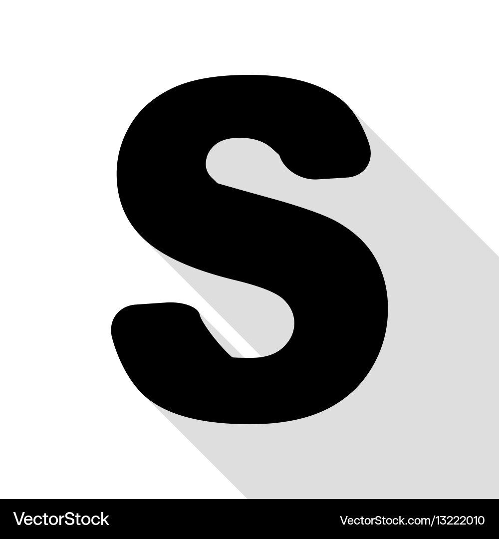 Letter S Sign Design Template Element Black Icon Vector Image