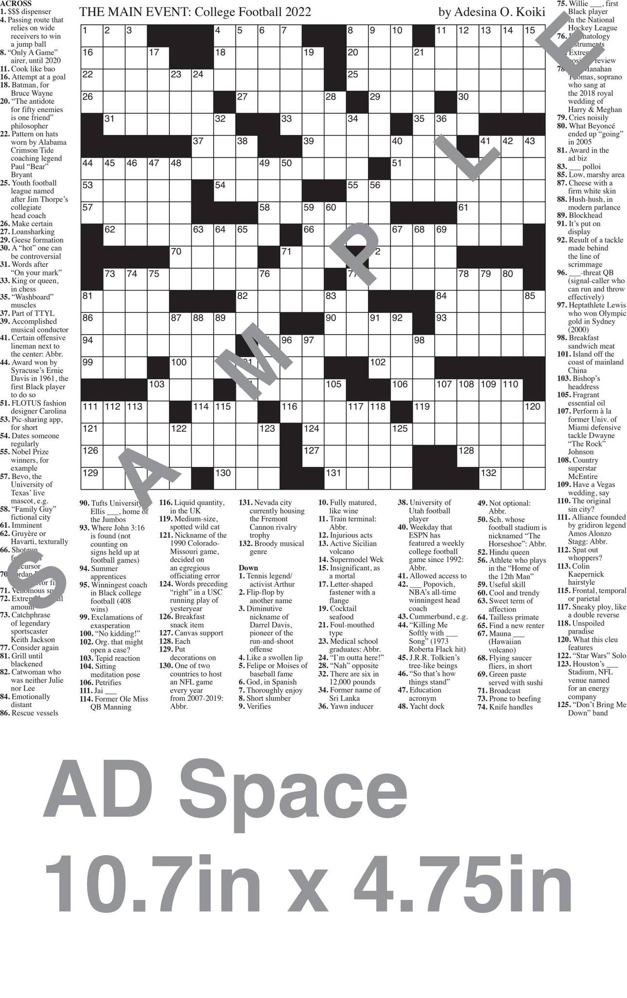 Main Event Crossword Puzzle College Football 2022 By King Features Issuu Main Event Crossword Puzzle College Football 2022 By King Features Issuu