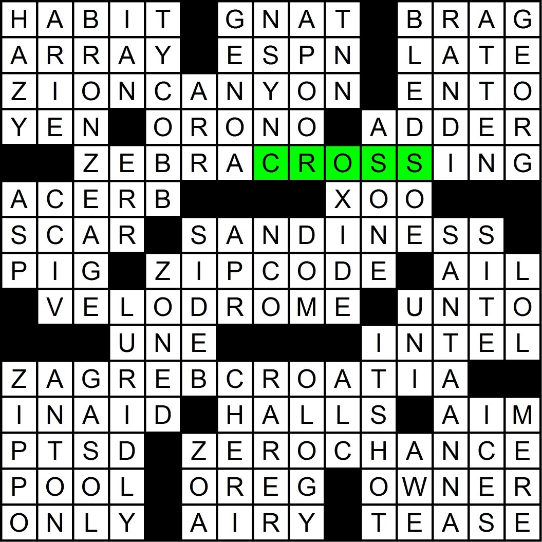 zip crossword clue