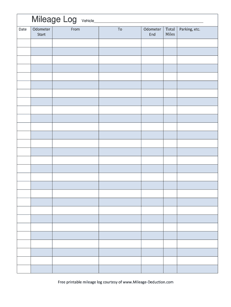 Mileage Log Fill Online Printable Fillable Blank PdfFiller