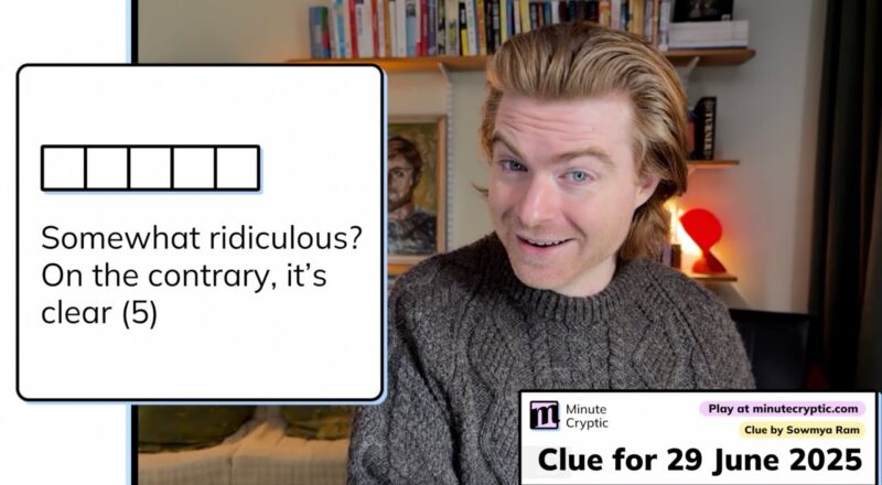 Minute Cryptic Clue 369 Somewhat Ridiculous On The Contrary It s Clear 5 YouTube