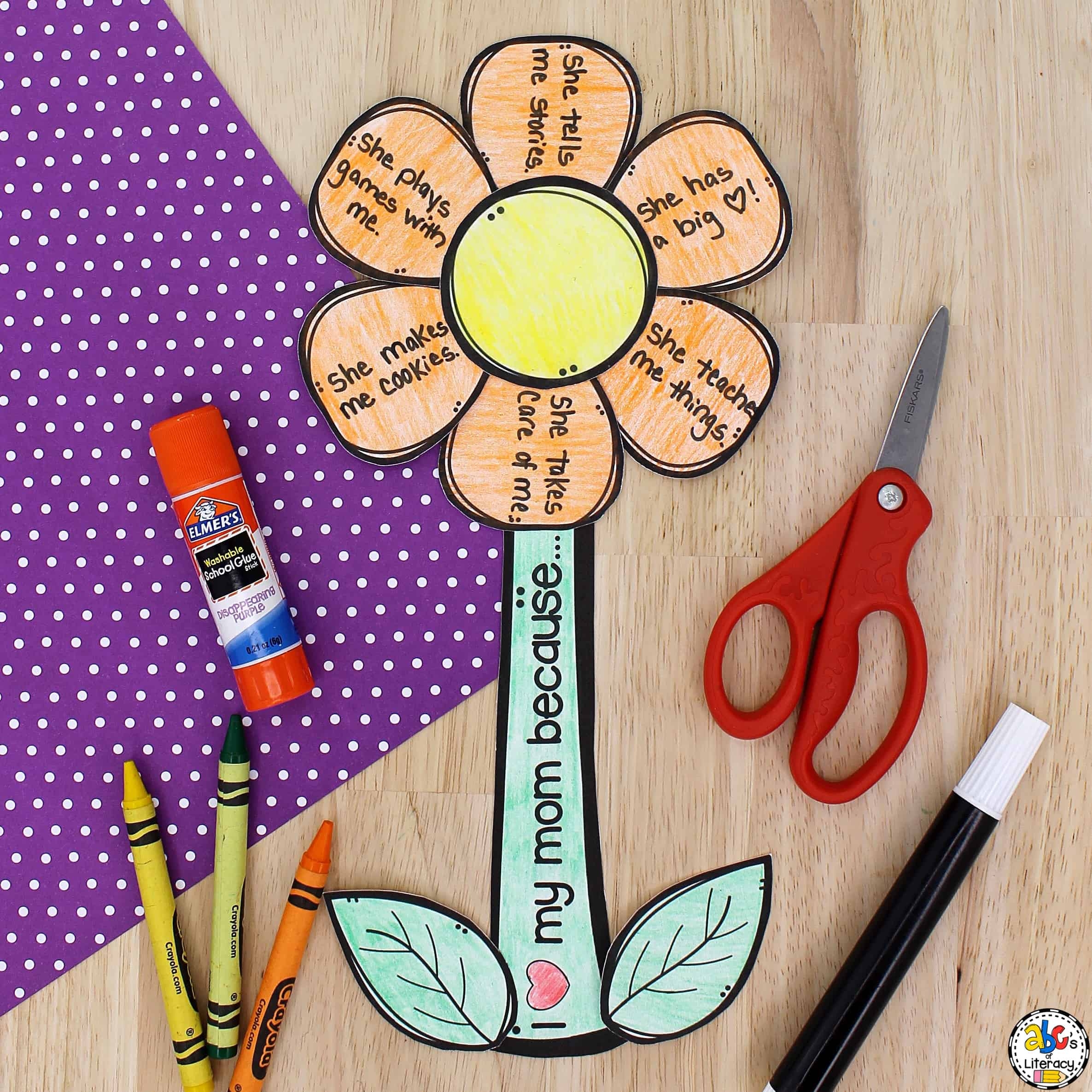Mother s Day Flower Craft Free Printable Template 