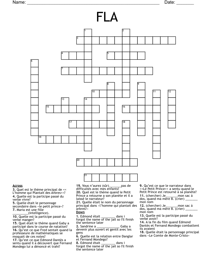 Mots Crois s Crossword WordMint