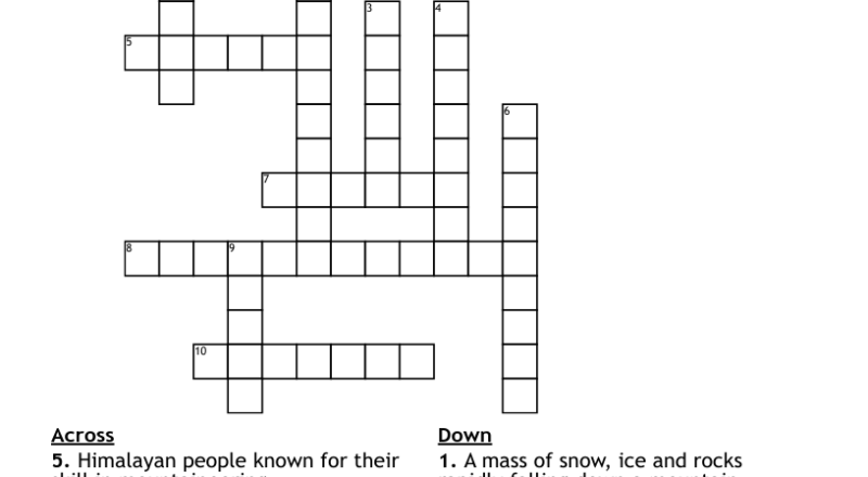 Mount Everest Crossword WordMint