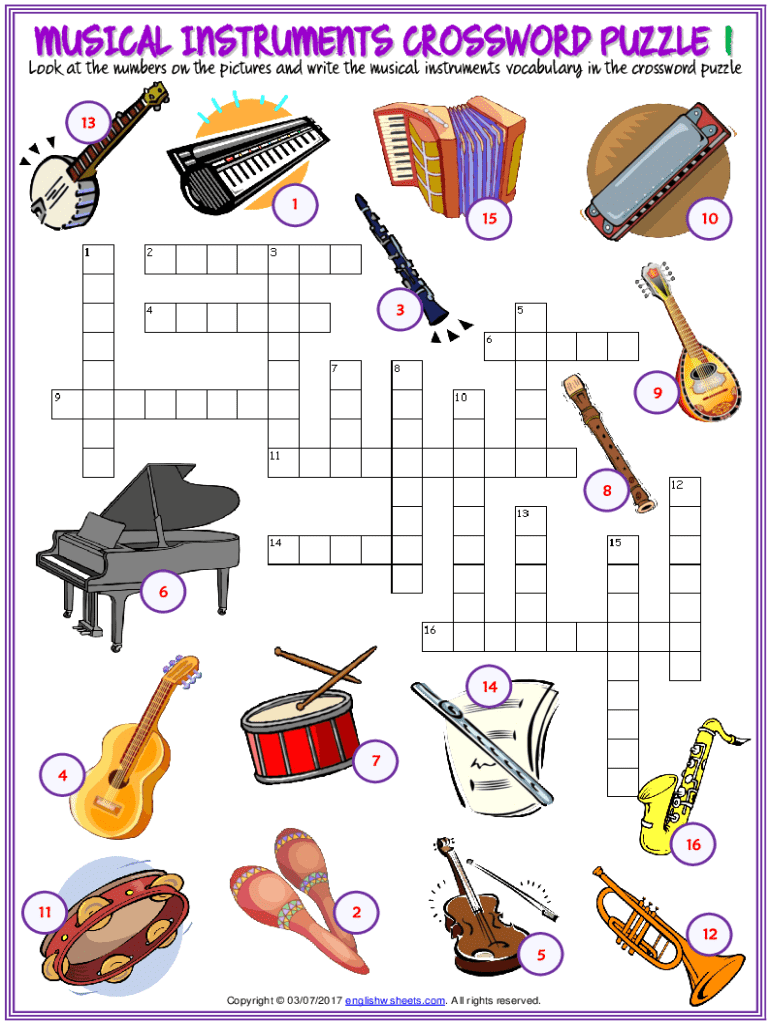 Musical Crossword Puzzle 1 Answer Key Fill Out Sign Online DocHub