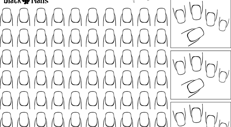 Nail Art Design Practice Templates Or Sheets Black Cat Nails