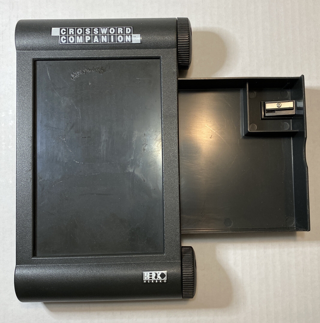 New York Times Crossword Companion Roll A Puzzle W Storage Comp Pencil Sharpen EBay