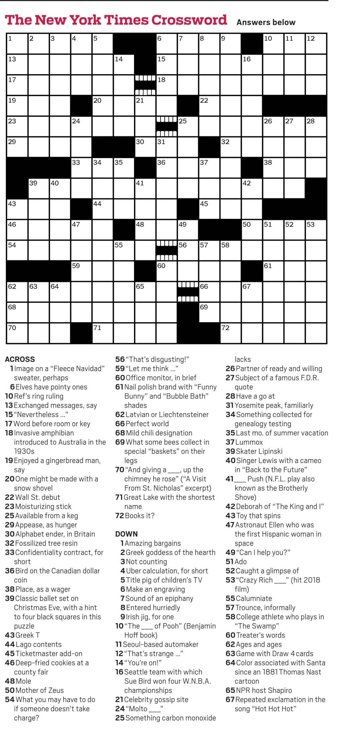 New York Times Daily Crossword Puzzles