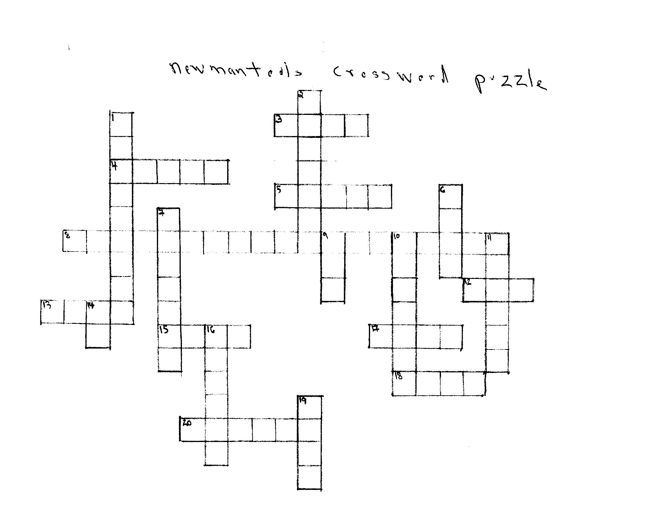 Newman Tools Crossword Puzzle See Home Page For Clues Newman Tools Newman Tools Crossword Puzzle See Home Page For Clues Newman Tools