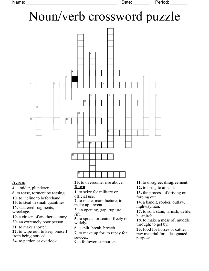 Noun verb Crossword Puzzle WordMint Noun verb Crossword Puzzle WordMint