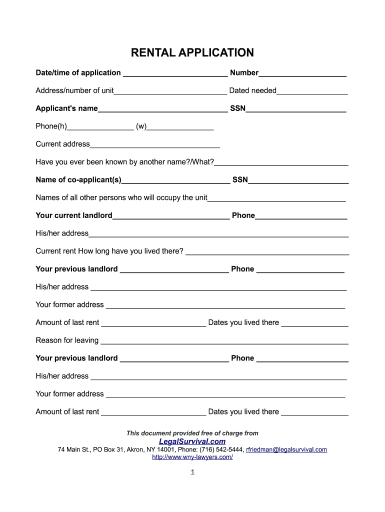 NY Friedman Ranzenhofer Rental Application Form Fill Online Printable Fillable Blank PdfFiller