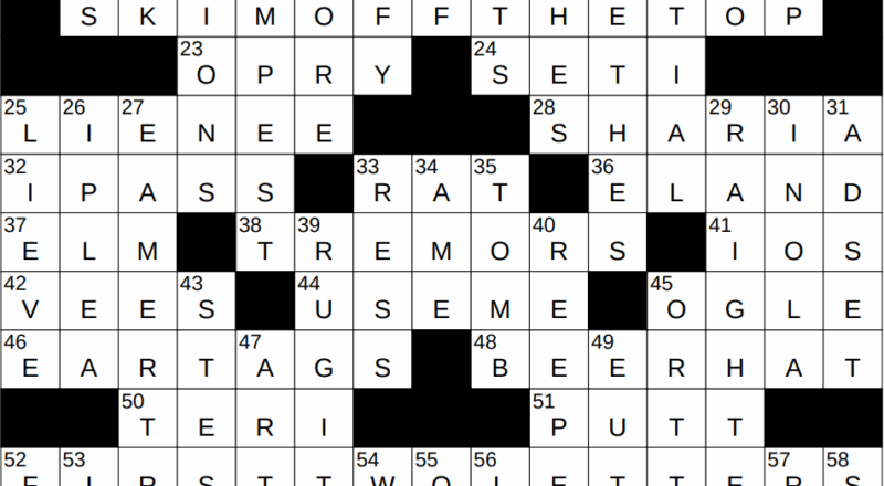 NYXCrossword Answers To The New York Times Crossword