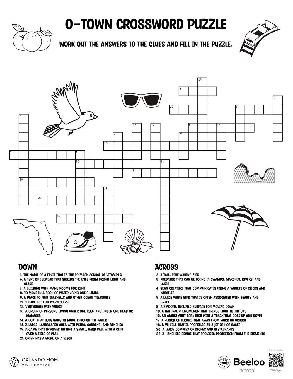 O Town Crossword Puzzle Beeloo Printable Crafts And Activities For Kids