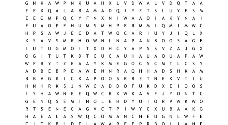Oklahoma Tribes Word Search WordMint