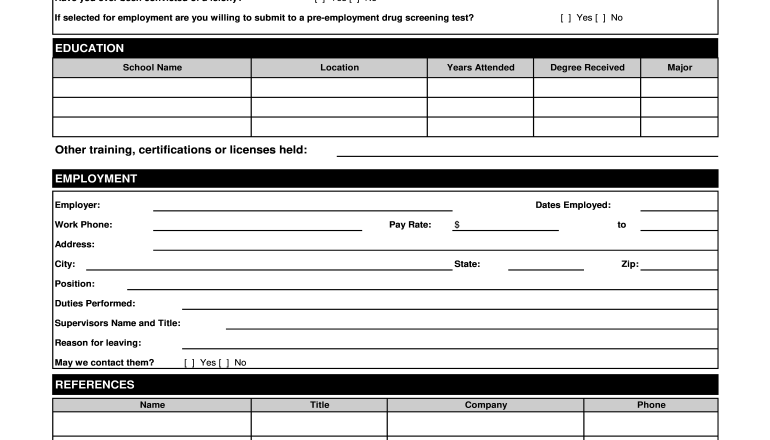 Online Application For Employment Form Fill Online Printable Fillable Blank PdfFiller
