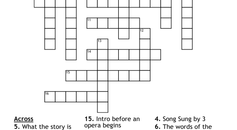 Opera Crossword Puzzle WordMint